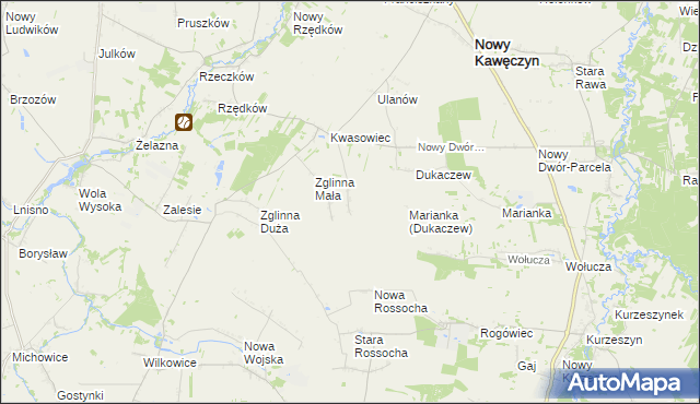 mapa Kazimierzów gmina Nowy Kawęczyn, Kazimierzów gmina Nowy Kawęczyn na mapie Targeo