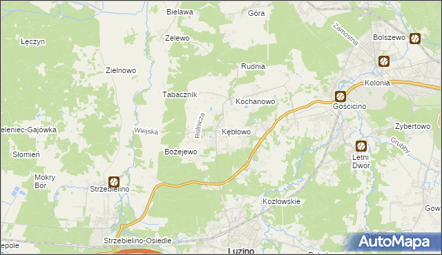 mapa Kębłowo gmina Luzino, Kębłowo gmina Luzino na mapie Targeo