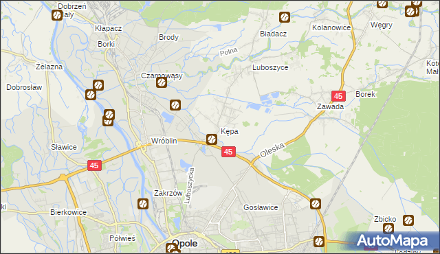 mapa Kępa gmina Łubniany, Kępa gmina Łubniany na mapie Targeo