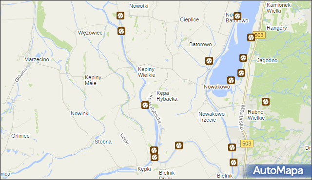 mapa Kępa Rybacka, Kępa Rybacka na mapie Targeo