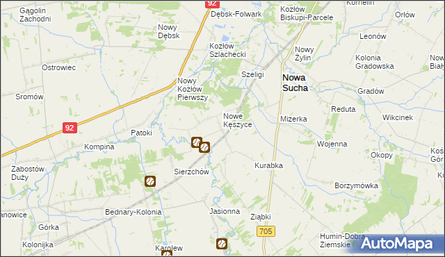 mapa Kęszyce-Wieś, Kęszyce-Wieś na mapie Targeo