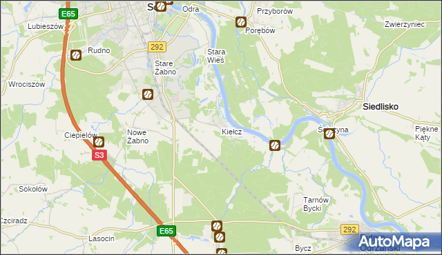 mapa Kiełcz, Kiełcz na mapie Targeo