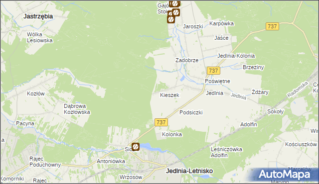 mapa Kieszek, Kieszek na mapie Targeo