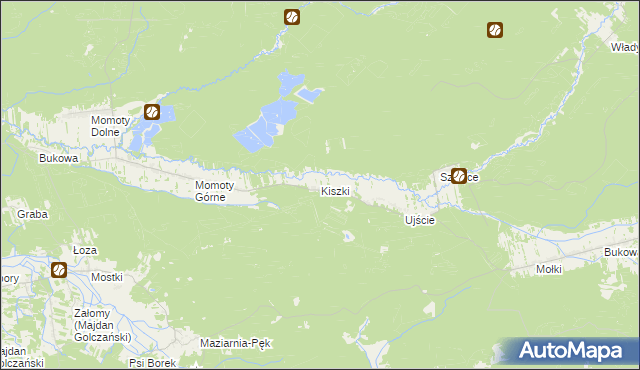 mapa Kiszki gmina Janów Lubelski, Kiszki gmina Janów Lubelski na mapie Targeo