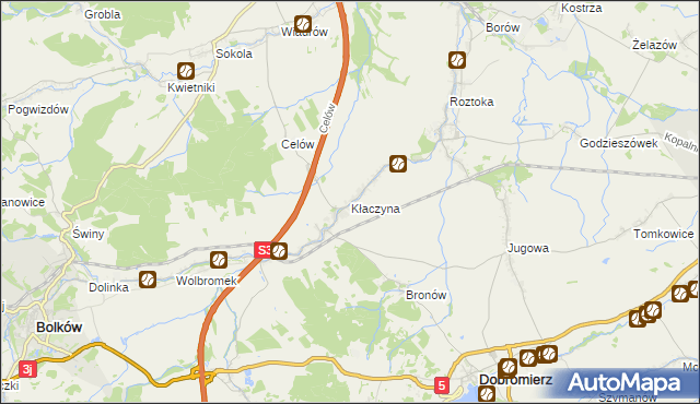 mapa Kłaczyna, Kłaczyna na mapie Targeo