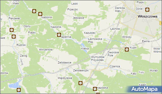 mapa Klekot, Klekot na mapie Targeo