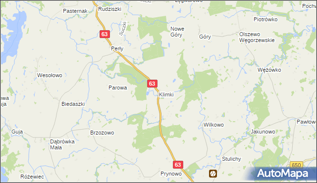 mapa Klimki gmina Węgorzewo, Klimki gmina Węgorzewo na mapie Targeo