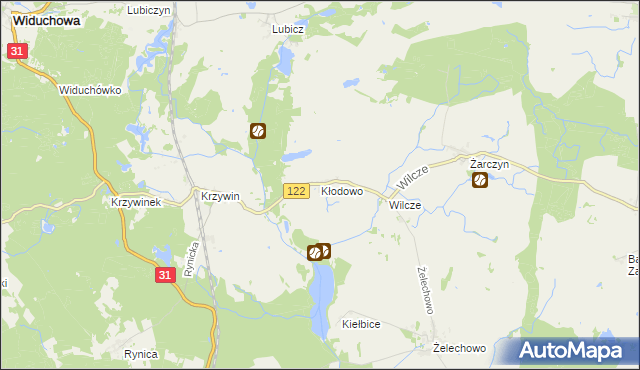 mapa Kłodowo, Kłodowo na mapie Targeo