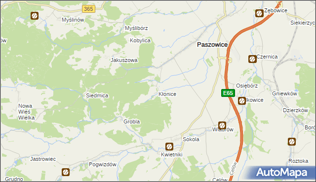 mapa Kłonice, Kłonice na mapie Targeo