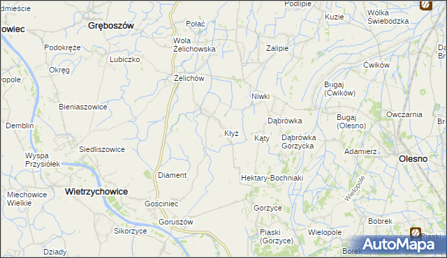 mapa Kłyż, Kłyż na mapie Targeo