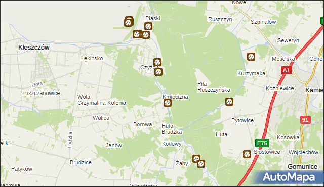 mapa Kmiecizna, Kmiecizna na mapie Targeo