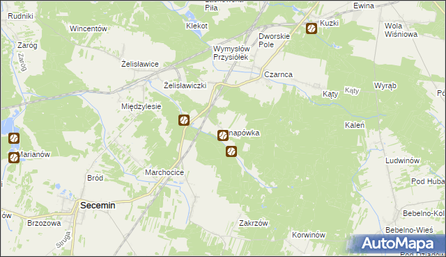 mapa Knapówka gmina Włoszczowa, Knapówka gmina Włoszczowa na mapie Targeo