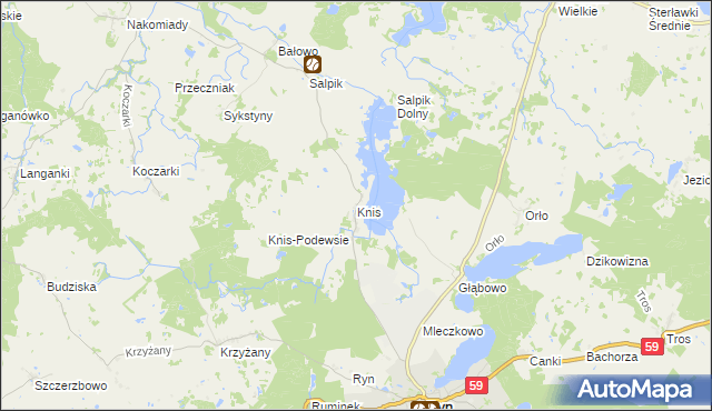 mapa Knis, Knis na mapie Targeo