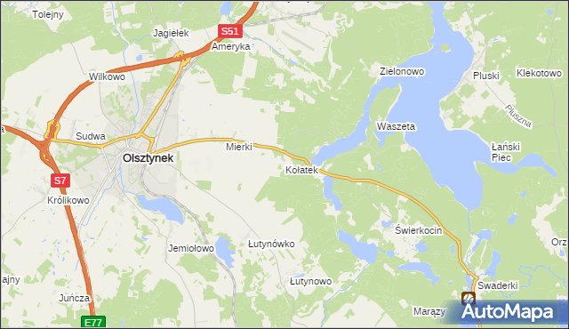 mapa Kołatek, Kołatek na mapie Targeo