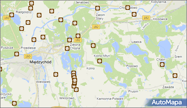 mapa Kolno-Młyn, Kolno-Młyn na mapie Targeo