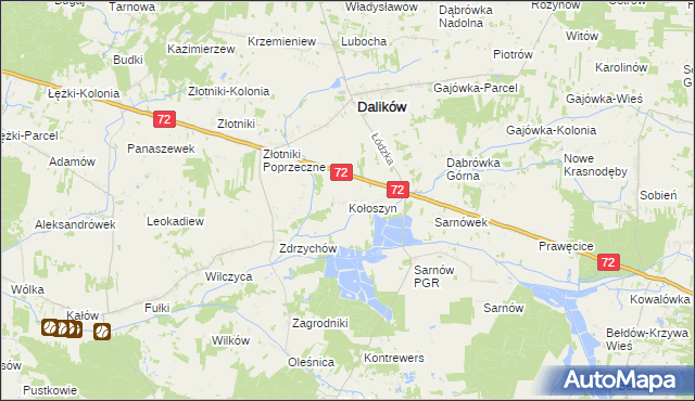 mapa Kołoszyn, Kołoszyn na mapie Targeo