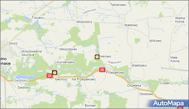 mapa Komierowo, Komierowo na mapie Targeo