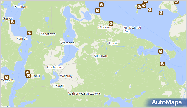 mapa Końcewo, Końcewo na mapie Targeo