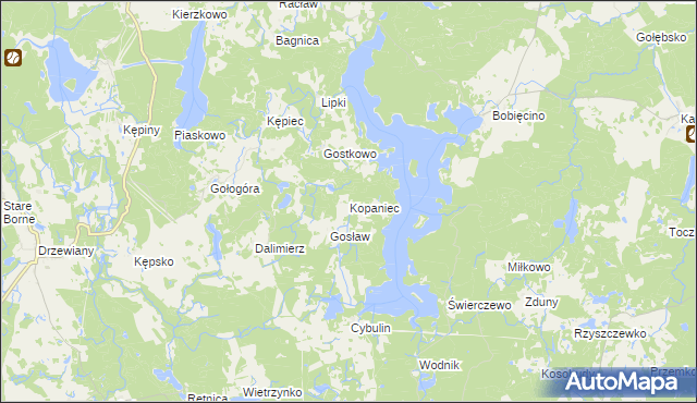 mapa Kopaniec gmina Polanów, Kopaniec gmina Polanów na mapie Targeo