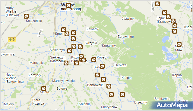 mapa Kopeć, Kopeć na mapie Targeo