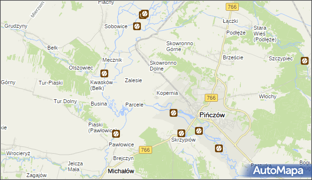 mapa Kopernia, Kopernia na mapie Targeo