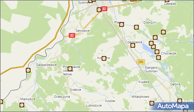 mapa Koperno, Koperno na mapie Targeo