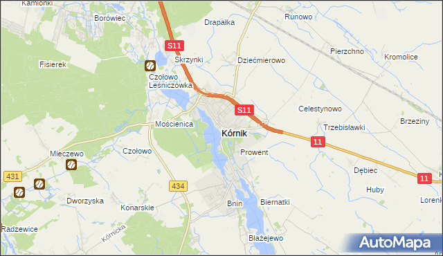 mapa Kórnik, Kórnik na mapie Targeo