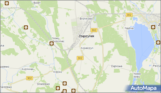 mapa Kosieczyn, Kosieczyn na mapie Targeo