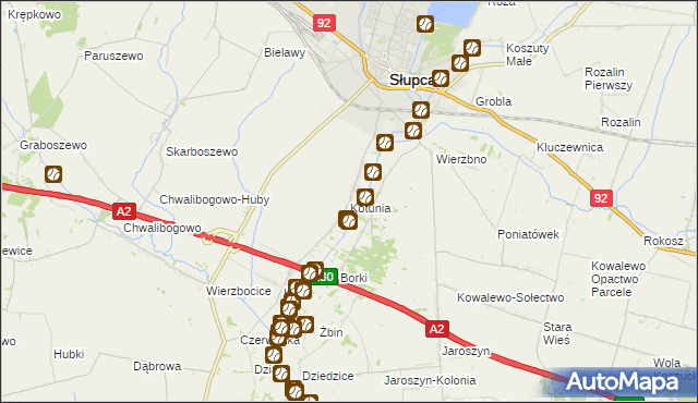 mapa Kotunia, Kotunia na mapie Targeo