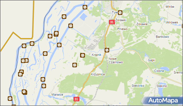 mapa Krajnik, Krajnik na mapie Targeo