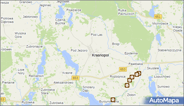 mapa Krasnopol, Krasnopol na mapie Targeo