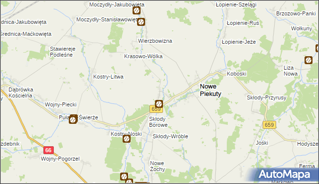 mapa Krasowo-Częstki, Krasowo-Częstki na mapie Targeo