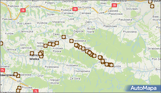 mapa Królowa Górna, Królowa Górna na mapie Targeo