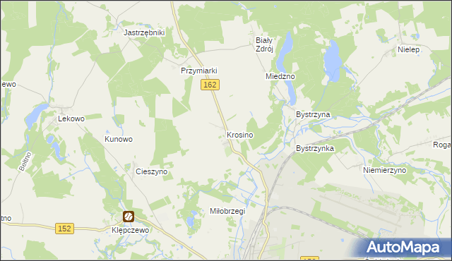 mapa Krosino gmina Świdwin, Krosino gmina Świdwin na mapie Targeo