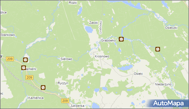mapa Krosnowo, Krosnowo na mapie Targeo