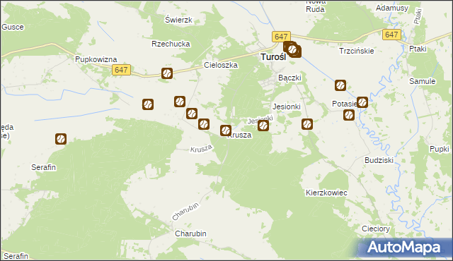 mapa Krusza, Krusza na mapie Targeo