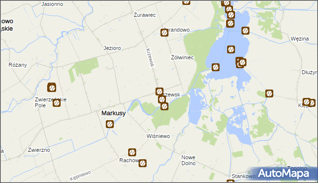 mapa Krzewsk, Krzewsk na mapie Targeo