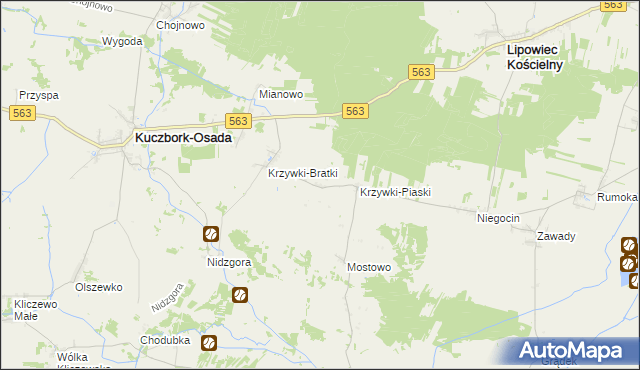 mapa Krzywki-Bośki, Krzywki-Bośki na mapie Targeo