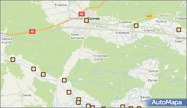 mapa Krzyżowa Dolina, Krzyżowa Dolina na mapie Targeo