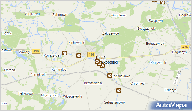 mapa Książ Wielkopolski, Książ Wielkopolski na mapie Targeo