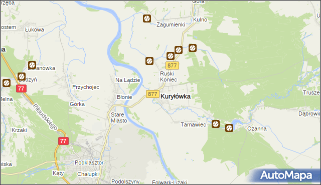 mapa Kuryłówka, Kuryłówka na mapie Targeo