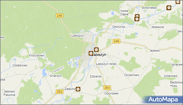 mapa Łabiszyn powiat żniński, Łabiszyn powiat żniński na mapie Targeo