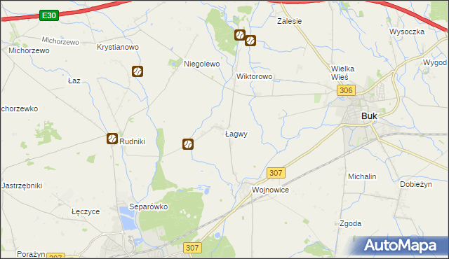 mapa Łagwy, Łagwy na mapie Targeo