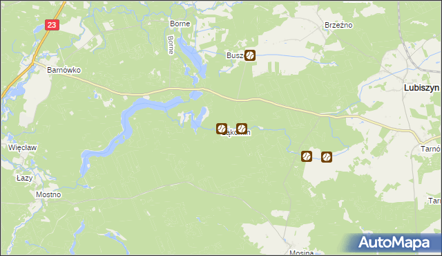 mapa Łąkomin, Łąkomin na mapie Targeo