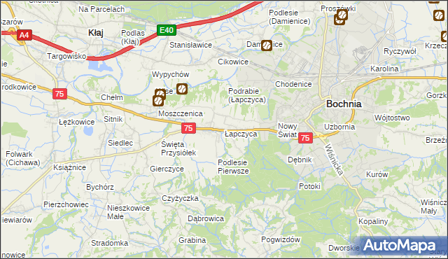 mapa Łapczyca, Łapczyca na mapie Targeo