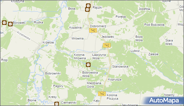 mapa Łapczyna Wola, Łapczyna Wola na mapie Targeo