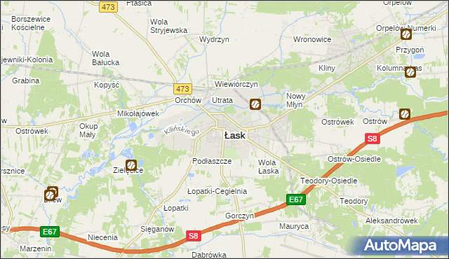 mapa Łask, Łask na mapie Targeo