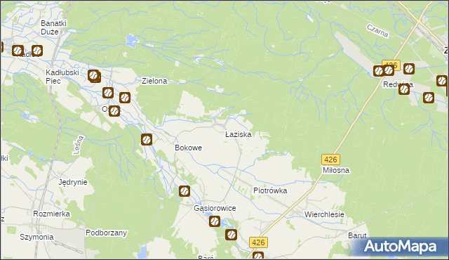 mapa Łaziska gmina Jemielnica, Łaziska gmina Jemielnica na mapie Targeo