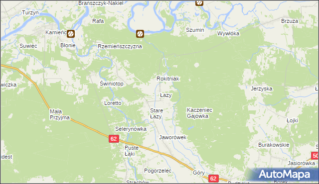 mapa Łazy gmina Łochów, Łazy gmina Łochów na mapie Targeo