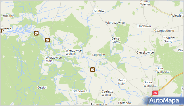 mapa Lechitów, Lechitów na mapie Targeo